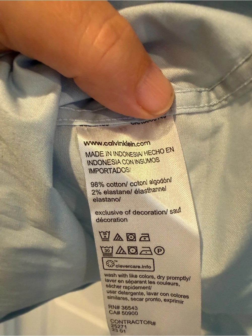 Light Blue Slim Fit Calvin Klein Men's Dress Shirt